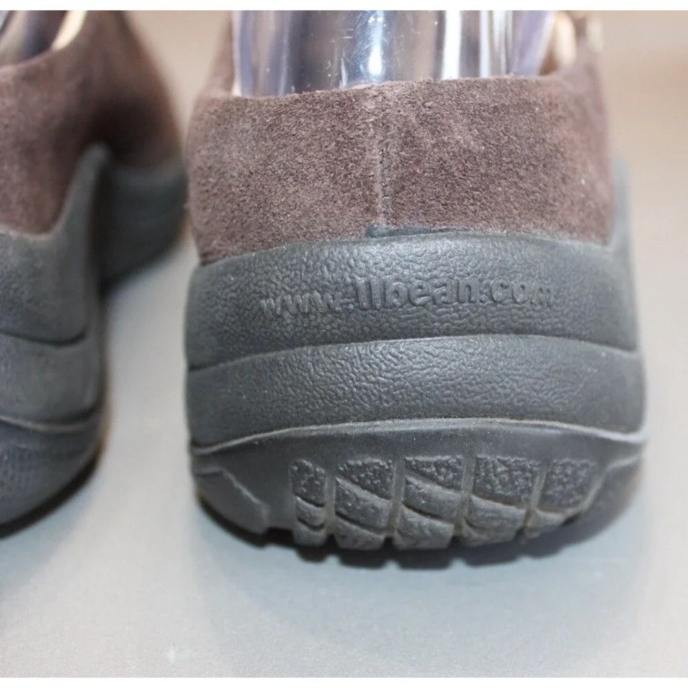 L.L. Bean Comfort Moc Suede Mules Womens 8 M Brown Slip‎ On Clog Casual Comfort